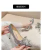 Zapatos de Boda Plateados con Lentejuelas y Cristales, Punta Fina, Tacón de Aguja, Zapatos de Novia de Tacón Alto, Otoño 2026