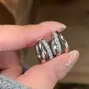 Pendientes Redondos de Doble Capa Completos de Pedrería Plateada para Mujer Pendientes de Aro de Moda de Lujo Ligero Cierres de Pendiente Redondo Círculo Pendientes Redondos Lisos Accesorios para Pendientes Venta al por Mayor