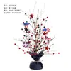 Decoraciones para el Día de la Independencia Americana Transfronterizas, Decoraciones de Árbol de Mesa Decorativas con Bandera Americana, Decoraciones para Filas Festivas