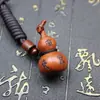 Pingente de Madeira de Jujuba Fulminada Ornamento Suspenso de Cabacinha Chaveiro de Cabacinha Cinco Raios Acessório Portátil Peça de Mão Cabacinha da Sorte Feito à Mão
