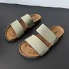 2026 Verano Sandalias Birkenstock de Doble Correa para Hombre Suela de Corcho Planas de Una Correa Sandalias Simples Casuales Zapatillas para Hombre para Exteriores