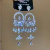 Pendientes de Borla con Flor de Zircón de Aguja de Plata Transfronterizos, Pendientes de Moda y Elegantes, Pendientes de Lujo Ligero y de Gama Alta, Diseño de Nicho