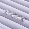 Brincos de Aço Inoxidável Redondos para Bolo com Zircônia Stud Quatro Garras Zircônia 3A Brincos Planos Integrados Joias para Piercing de Osso