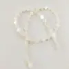 Cuentas de Disco Rectangular de Concha de Agua Dulce Chapada en Metal Transfronterizo, Abalorios de Concha Ligera, Trébol de Cuatro Hojas, Estrella de Cinco Puntas, Cuentas Redondas, Accesorios para Joyería DIY