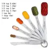 Conjunto de Colheres de Aço Inoxidável Metal Ponta Quadrada Cauda Quadrada Colheres Medidoras Utensílios de Confeitaria Ferramentas de Cozinha Atacado Redondo