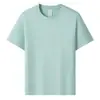Camiseta de estilo europeo y americano, suministro transfronterizo, seda de hielo, alta elasticidad, camiseta de manga corta de color liso, camiseta promocional para hombre, uniforme de grupo con logo impreso