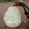 Colgante de Buda de Jade Hetian Colgante de Buda Sonriente para Hombres y Mujeres Colgante de Jade
