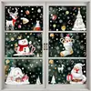 Pegatinas de Navidad, Bastones de Caramelo, Pegatinas de Cristal de Muñeco de Nieve, Decoración de Escena para Ventana de Centro Comercial, Papá Noel, Copos de Nieve, Pegatinas Estáticas