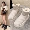 Botas de Nieve de Estilo Casual para Mujer 2024 Otoño e Invierno Celebridad de Internet Resistentes al Desgaste Antideslizantes Estilo Extranjero Versátiles Botines Cortos de Mujer con Suela Gruesa