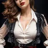 Venta de Liquidación Chaleco de Cuero Punk con Borlas para Bondage para Mujer, Accesorios de Tirantes para Fiesta y Performance Europeos y Americanos al por Mayor