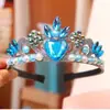 Diadema Corona para Niñas Frozen Elsa Diamante Azul Perla Diadema Primavera y Verano Vestido de Actuación Accesorios para Disparos