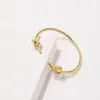 Pulsera de Latón Chapado en Oro de Alta Calidad para Comercio Exterior, Nudo de Amor de Doble Giro Abierto, Personalidad Creativa, Simple