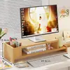 Suporte Ajustável em Altura para Computador, Suporte de Posicionamento de Monitor para Mesa de Escritório, Mesa de Trabalho com Prateleira de Armazenamento com Gaveta, Suporte para Laptop