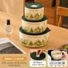 Tazón de Conservación de Cerámica de Grado Alimenticio, Caja de Frutas, Lonchera, Tazón para Sopa, Tazón para Fideos Instantáneos de Gran Capacidad con Tapa, Vajilla Sellada al por Mayor