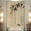Cortina de Puerta Retro China Estilo Zen Tela Cortina Parasol Dormitorio Sala de Té Cortina de Tela Divisoria Estilo Antiguo Baño Cortina Media