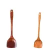 Espátula de madeira maciça, cabo longo, espátula de madeira para wok, espátula antiaderente, espátula para saltear, espátula para fritar, colher, utensílios de cozinha, atacado para exportação.