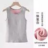 Outono e inverno novo camisola quente espessa forrada com fleece feminina sem mangas interna à prova de frio casaco base de inverno feminino atacado