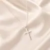 Collar con colgante de cruz con hebilla de semilla de melón, joyería transfronteriza europea y americana, collar de cadena larga y sencilla para mujer, cadena de suéter