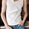 Comercio Exterior Diseño Nicho Transfronterizo Chaleco de Cuello Asimétrico para Hombre Verano 2025 Nuevo Top Blanco Chaleco Básico