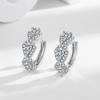 Aretes Elegantes Simples con Elemento de Lazo de Diamantes Exquisitos para Mujer con Cierre de Trémula de Imitación S925 Caliente Transfronterizo