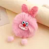 Llavero de Muñeca Conejo Boca Grande de Peluche Colorido Lindo Nutria Falsa Piel de Conejo Colgante para Coche Mochila Accesorios Estilo Ins