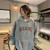 Sudadera con Capucha Estilo Coreano Transfronteriza para Mujer en Otoño e Invierno Nuevo Estilo Felpa Plus Versátil Holgada Estampado de Letras Manga Larga Top Chaqueta de Moda