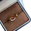 Anel Banhado a Ouro 24K com Forte Retenção de Cor, Apresentando um Pônei Alado para o Ano do Cavalo, Vermelho, Fofo, Ajustável, para o Ano do Zodíaco