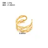 Venta Caliente Transfronteriza Estilo Ins Oro de 18K Acero de Titanio Sin Decoloración Hipoalergénico Corazón Calado Flor Hoja Anillo Hidráulico