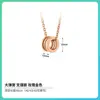 Colar de Cerâmica Branca de Alta Qualidade para Mulheres, Corrente Clavicular de Luxo Leve com Pingente de Cintura Pequena Banhado a Ouro Rosa 18K, Versátil e Sofisticado