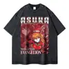 Camiseta Evangelion Vintage Lavada Anime Camisetas Eva Oversize