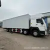 Fornecimento Transfronteiriço de Caminhões Container Howo Usados, Eixo Dianteiro Quatro e Eixo Traseiro Oito, Caixas de Carga de 9,6m, Veículos de Transporte Expresso de 12 Rodas