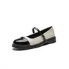 Zapatos Mary Jane para Mujer con Hebilla, Suela Suave, Bloques de Color, Tacón Grueso, Punta Redonda, Boca Baja Dulce, Zapatos de Tacón Medio Hada para Noche