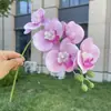 5 Orquídeas Phalaenopsis de Tallo Corto Impresas en 3D, Flores Artificiales, Flores Falsas para Boda y Decoración del Hogar, Venta al por Mayor