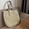 Nova chegada de verão, bolsa de palha trançada à mão, retrô, portátil, elegante, multifuncional, bolsa de ombro de grande capacidade, praia, férias, mulheres