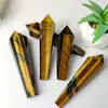 Venda Quente Transfronteiriça Pedra Bruta de Cristal Natural Bastão Polido Olho de Tigre Amarelo e Azul Decorações de Ornamentos para Mesa de Escritório em Casa Atacado