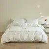 Nuevo Juego de Lujo de Cuatro Piezas 2026 de Algodón Jacquard de Color Sólido, Ropa de Cama de Algodón Lavado, Funda de Edredón para Dormitorios Universitarios