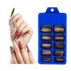 Uñas de Manicura de Ataúd en Forma de T de Color Mixto Navideño Transfronterizo Caja Azul Parche Completo Usable Uñas Postizas Largas de Ballet