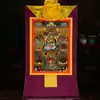 Estatua de Bronce del Dios de la Riqueza de Cinco Clanes del Pueblo de Xizang, Pintura Colgante Thangka, Moderna Chapada en Oro y Dorada, para Decoración de Sala de Estar y Entrada del Hogar