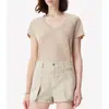 Io PedidoVerano 2026 Nueva Camiseta de Manga Corta con Cuello en V Estilo Francés para Mujer, Top de Moda y Versátil para Figuras Pequeñas