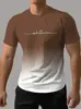 Camiseta de Hombre de Venta Caliente Impresión 3D Gradiente Simple Tendencia de Moda Talla Europea Manga Corta Casual Ropa de Verano