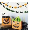 Nuevas Decoraciones Fluorescentes de Halloween: Adornos Colgantes de Murciélago Luminosos, Banderines Espirales de Fantasma para Fiestas de Halloween