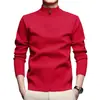 Suéter de lana nuevo para hombre de otoño e invierno, con media cremallera, cuello alto, grueso, cálido, versátil, moderno, camiseta interior