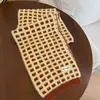 Bufanda Cuadros Galleta Waffle Diseño Original para Mujer Otoño e Invierno Nuevo Estilo Coreano Bufanda Cálida Imitación Cachemira
