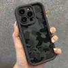 Funda de teléfono iPhone 18 estilo oscuro camuflaje negro, funda de teléfono de silicona anti-caídas de cobertura total Apple 17, funda de teléfono de moda para hombres
