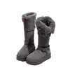 Botas de neve de cano alto, quentes, estilo Nordeste, para mulheres, nova coleção de inverno 2026, com forro de fleece adicional e material espessado, de comprimento médio, design versátil e sapatos de algodão com sola grossa