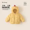 Bangxuan Roupas Infantis Nova Coleção de Inverno: Jaqueta com Capuz de Desenho Animado para Bebês Meninas, Jaqueta Curta de Plumas Quente para Bebês e Crianças Pequenas