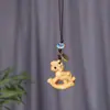 Pingente de Corrente de Celular com Moeda de Cobre para Escultura em Madeira Arco-Íris, Cavalo do Zodíaco Mais Vendido, Chaveiro Criativo para Bolsa Atraidor de Riqueza