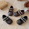 Nuevos Zapatos Mary Jane de Lunares 2026 para Niñas, Suela Suave Antideslizante para Bebés, Versión Coreana con Velcro para Niños Pequeños