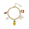 Novo Colar Transfronteiriço de Aço Titânio Luxo Acessível Colar Fruta Tropical High-End Banhado a Ouro Real 18K Aço Titânio Conjunto de Três Peças