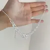 Lujoso collar de circón, pendientes exquisitos, joyería de diamantes con forma de gota para la noche, adornos de diamantes en capas para vestidos y accesorios de nicho para el día a día.